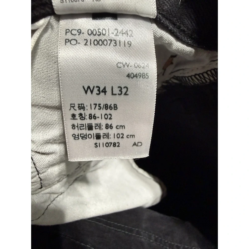 Levi's 501 Original Fit Jeans Men's W34 L32 Black Button Fly 100% Cotton